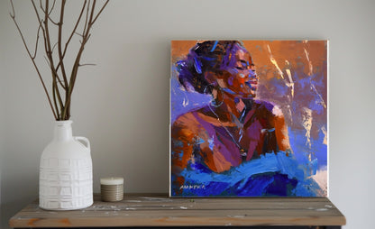 African Queen 1 40x40cm  Oil on Canvas