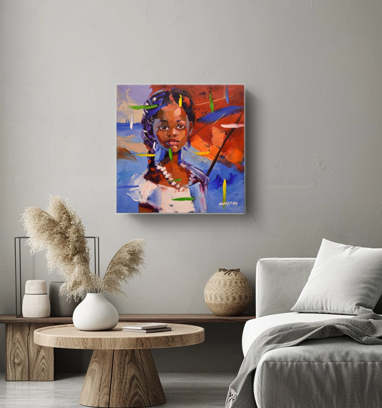 African Girl 8 50x50cm Oli On Canvas